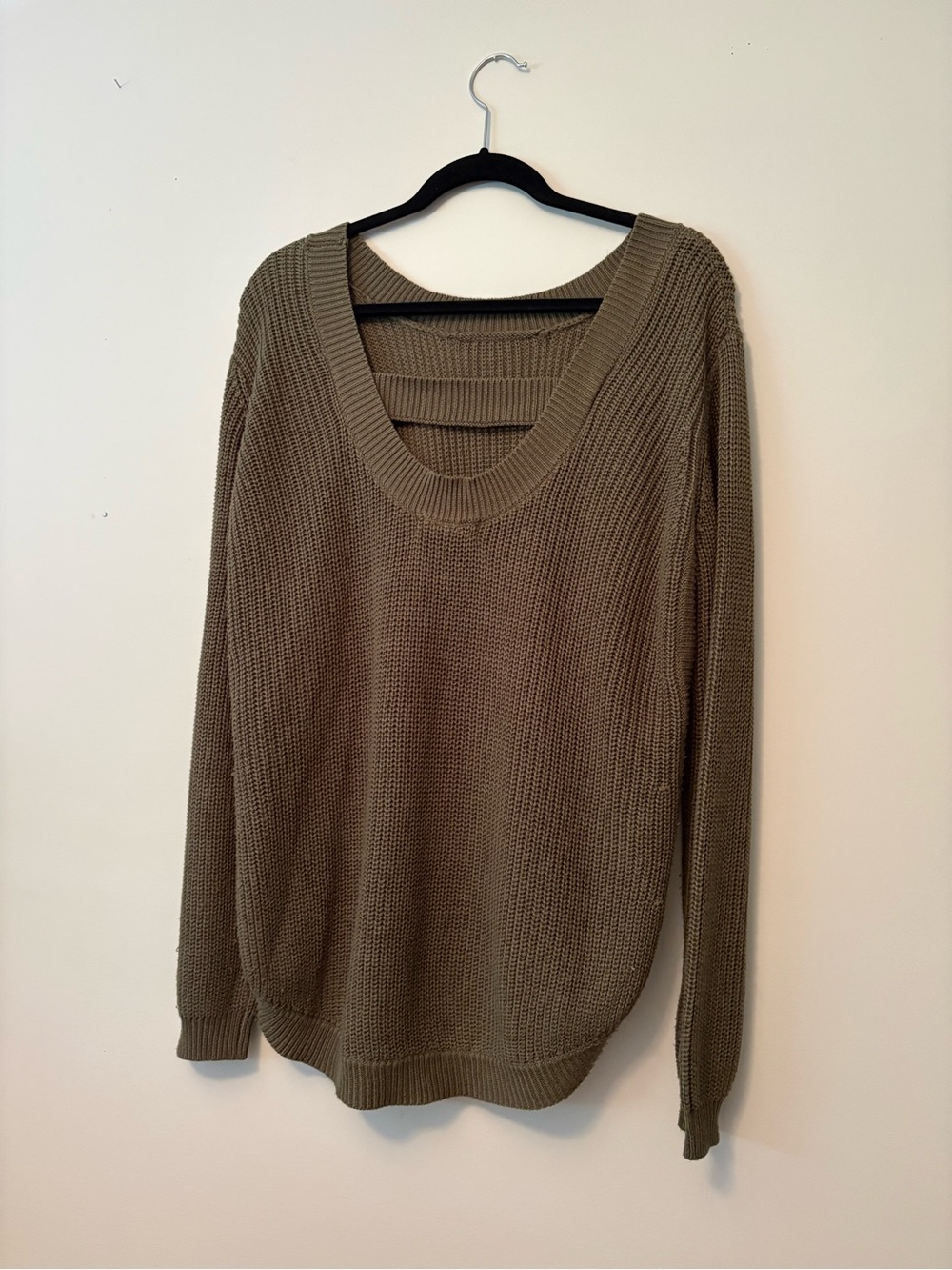 Jack by BB Dakota Green Ribbed High-Low Pullover Sweater Large - Picture 3 of 5